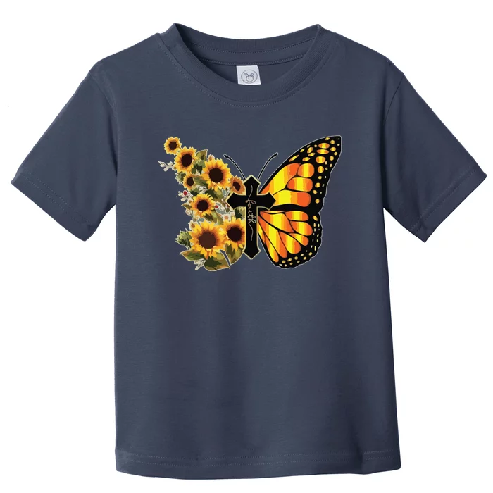 Sunflower Butterfly Faith Toddler T-Shirt