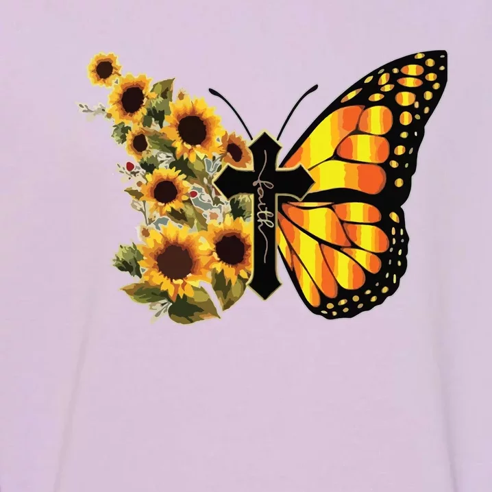 Sunflower Butterfly Faith Garment-Dyed Sweatshirt