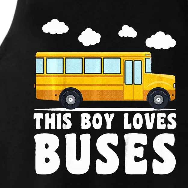 School Bus Funny Bus Lover This loves Buses Ladies Tri-Blend Wicking Tank