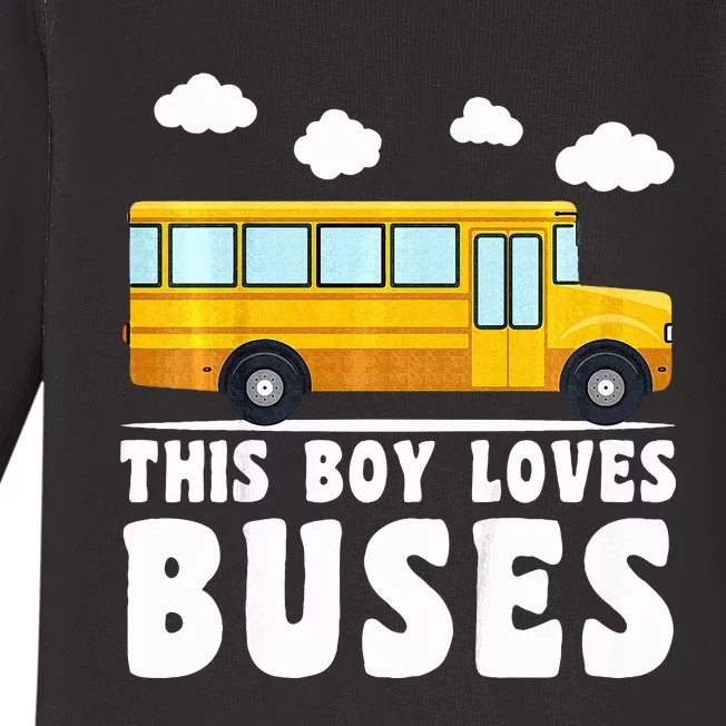 School Bus Funny Bus Lover This loves Buses Baby Long Sleeve Bodysuit