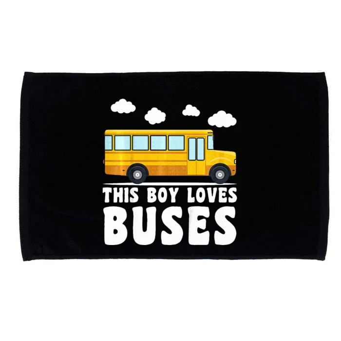 School Bus Funny Bus Lover This loves Buses Microfiber Hand Towel