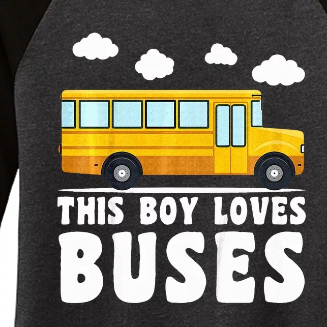 School Bus Funny Bus Lover This loves Buses Women's Tri-Blend 3/4-Sleeve Raglan Shirt