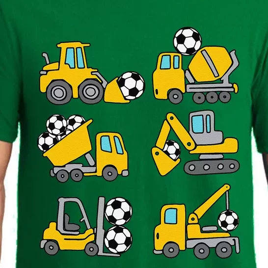 Soccer Ball Football Construction Trucks Pajama Set