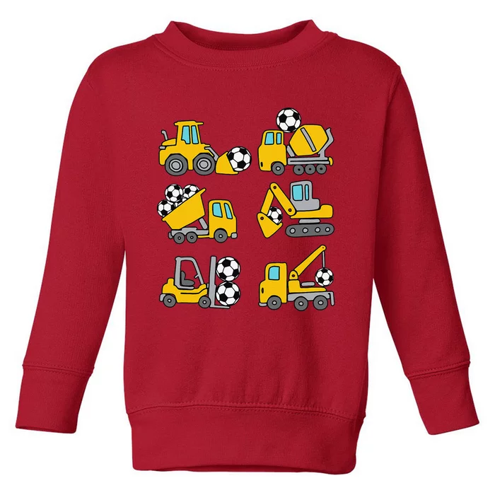 Soccer Ball Football Construction Trucks Toddler Sweatshirt