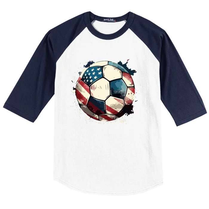 Soccer Ball Flag Hoodie Baseball Sleeve Shirt