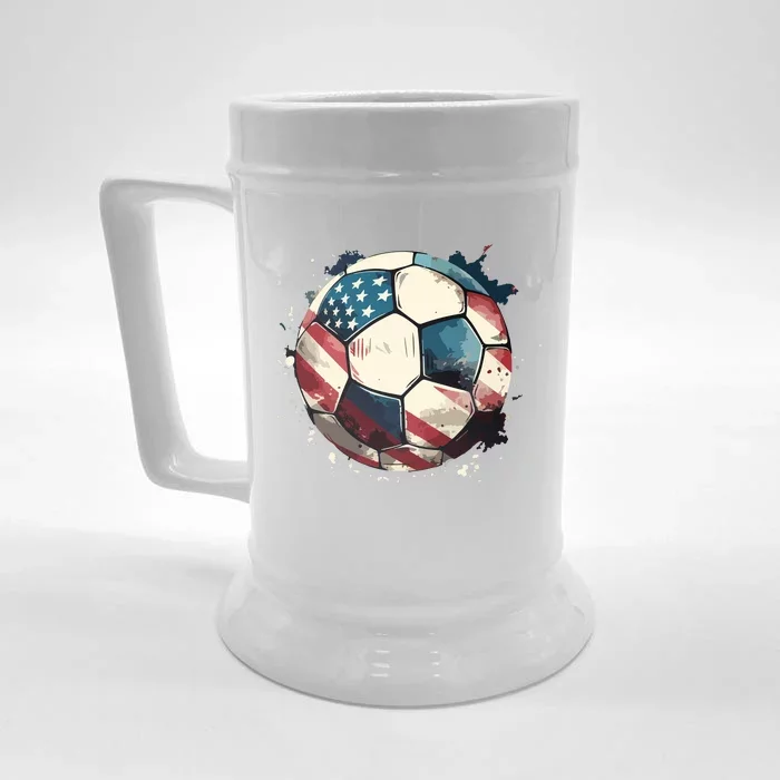 Soccer Ball Flag Hoodie Front & Back Beer Stein