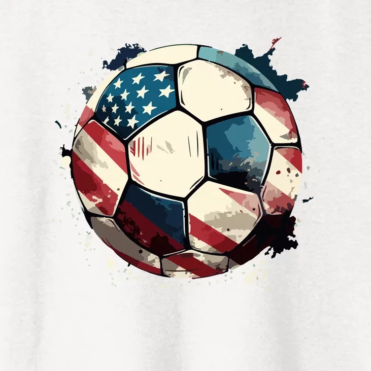 Soccer Ball Flag Hoodie Women's Crop Top Tee