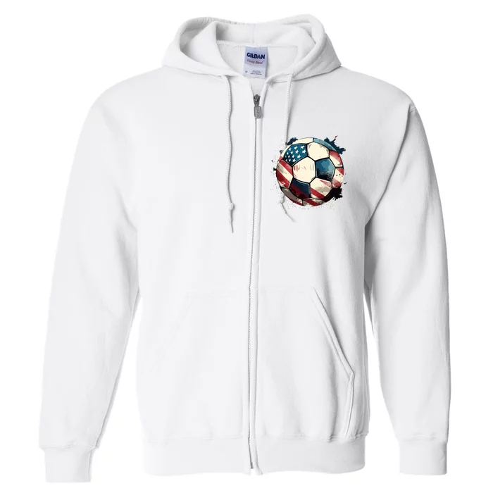 Soccer Ball Flag Hoodie Full Zip Hoodie