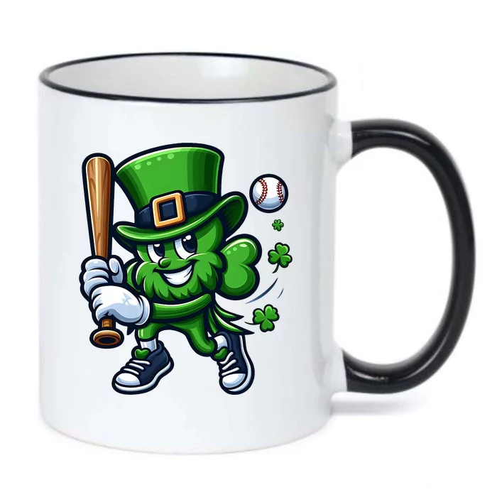 Shamrock Baseball Funny St Patricks Day Black Color Changing Mug