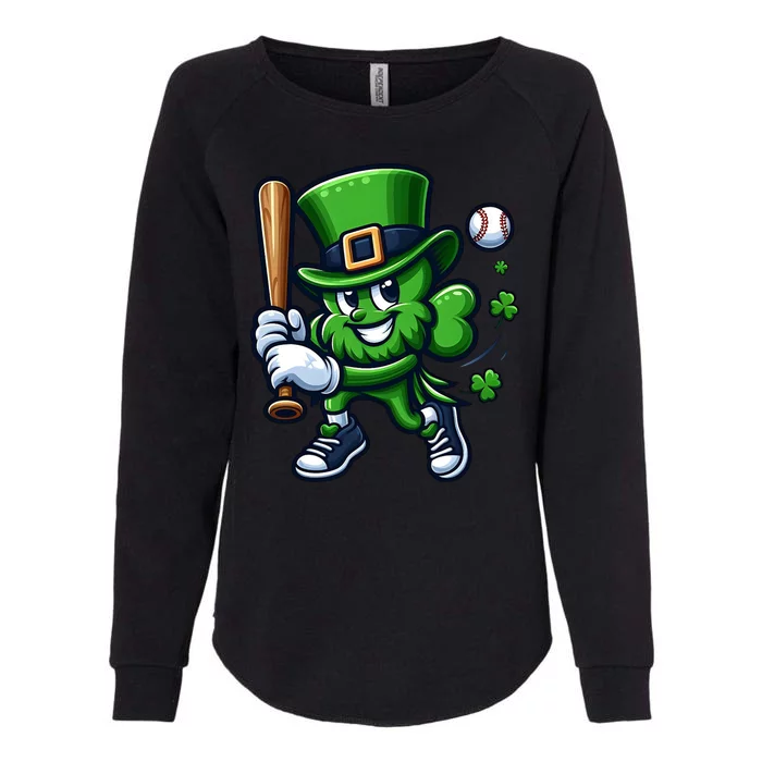 Shamrock Baseball Funny St Patricks Day Womens California Wash Sweatshirt