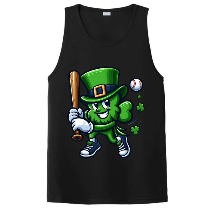 Shamrock Baseball Funny St Patricks Day Performance Tank