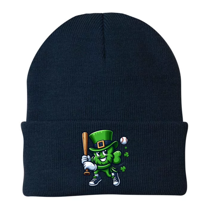 Shamrock Baseball Funny St Patricks Day Knit Cap Winter Beanie