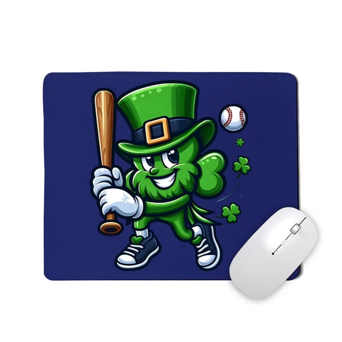 Shamrock Baseball Funny St Patricks Day Mousepad