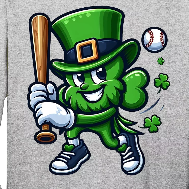 Shamrock Baseball Funny St Patricks Day Long Sleeve Shirt