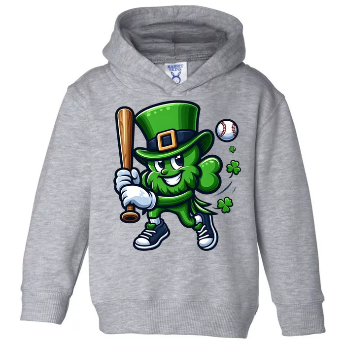 Shamrock Baseball Funny St Patricks Day Toddler Hoodie