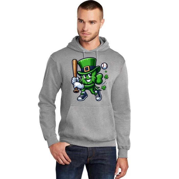 Shamrock Baseball Funny St Patricks Day Tall Hoodie