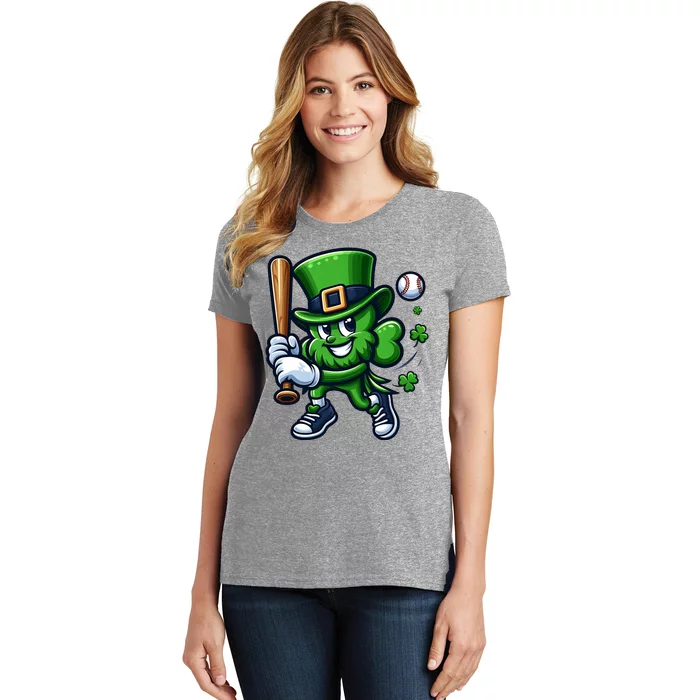 Shamrock Baseball Funny St Patricks Day Women's T-Shirt