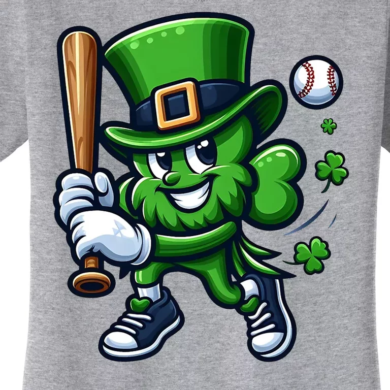 Shamrock Baseball Funny St Patricks Day Women's T-Shirt