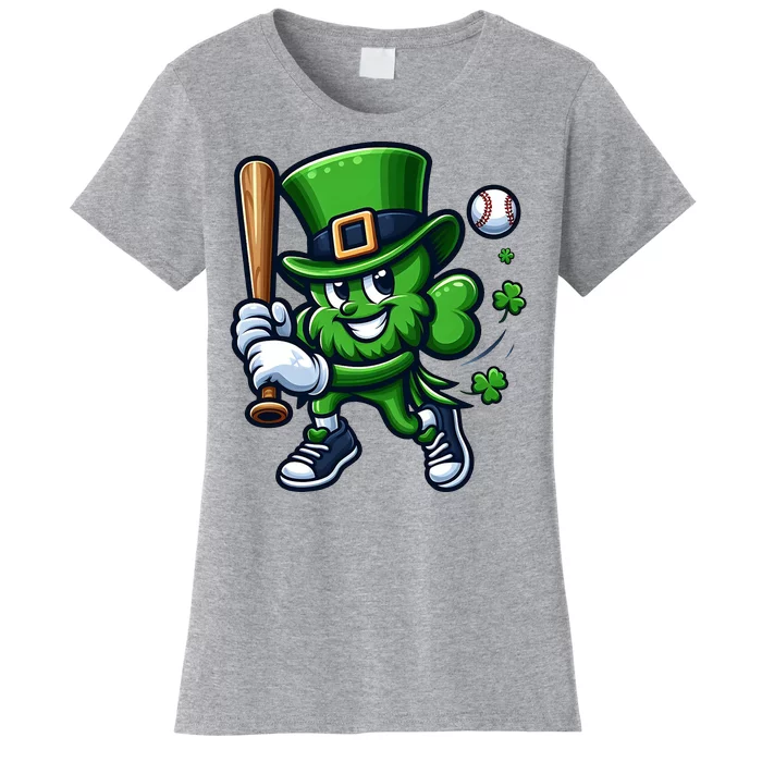 Shamrock Baseball Funny St Patricks Day Women's T-Shirt