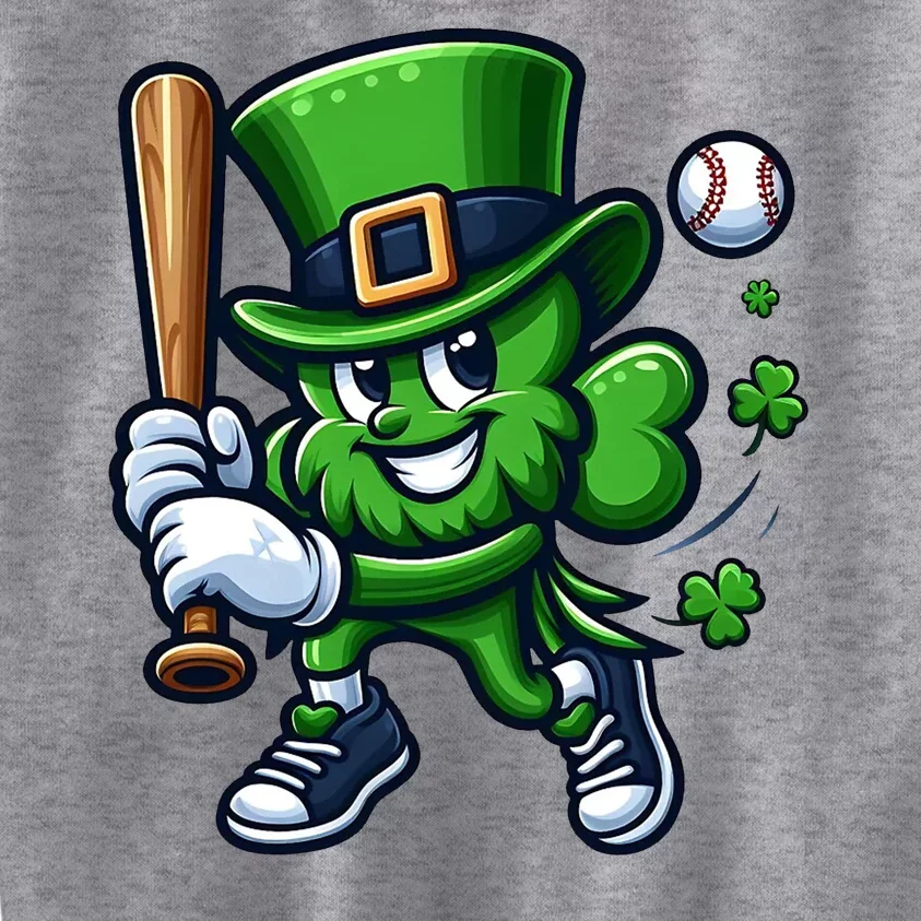 Shamrock Baseball Funny St Patricks Day Kids Sweatshirt