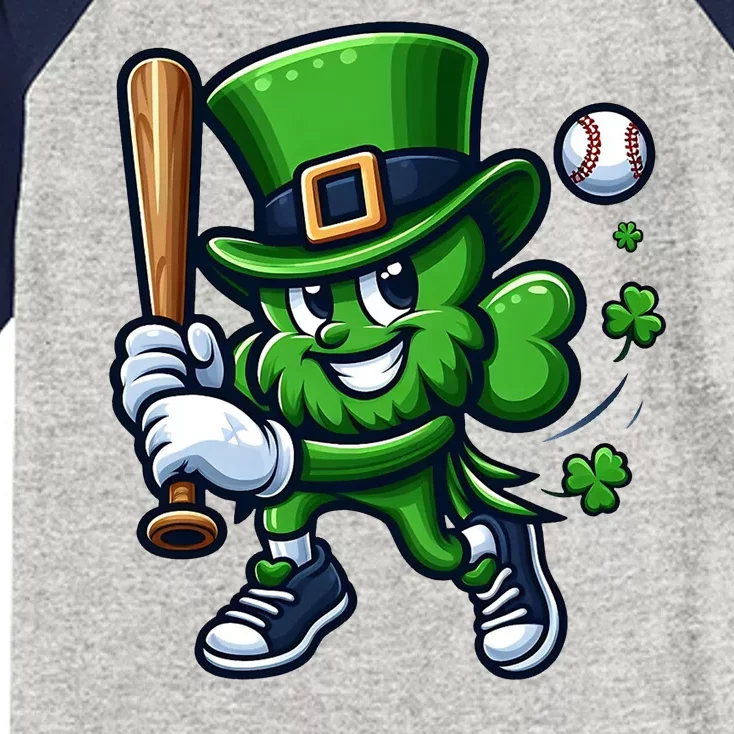 Shamrock Baseball Funny St Patricks Day Kids Colorblock Raglan Jersey