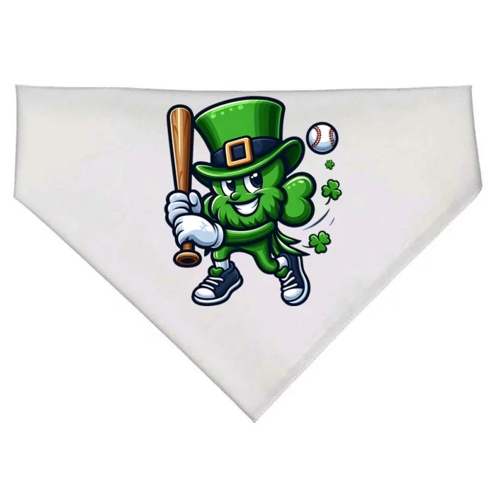 Shamrock Baseball Funny St Patricks Day USA-Made Doggie Bandana