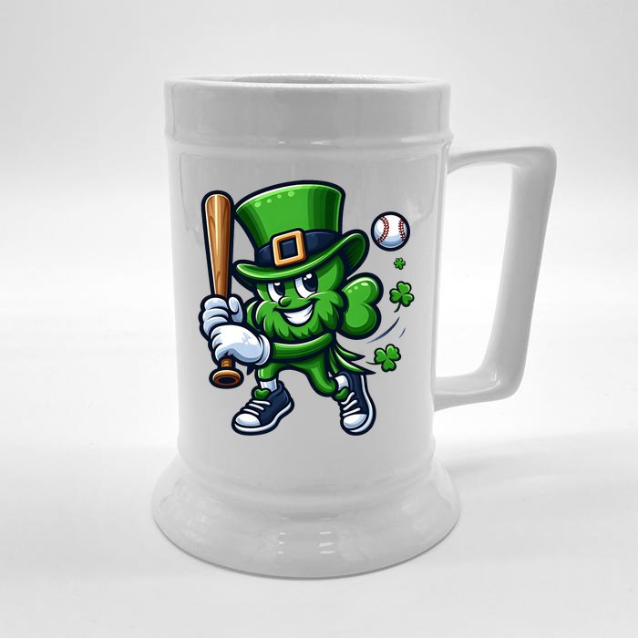 Shamrock Baseball Funny St Patricks Day Front & Back Beer Stein