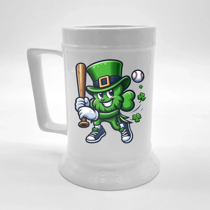 Shamrock Baseball Funny St Patricks Day Front & Back Beer Stein