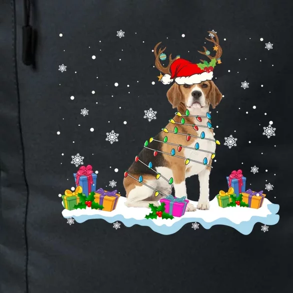 Santa Beagle Funny Lights Santa Reindeer Dog Lover Xmas Cute Gift Daily Commute Backpack