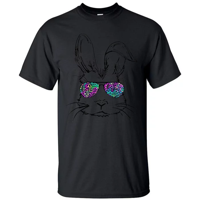 Sunglass Bunny Face Leopard Happy Easter Day Tall T-Shirt