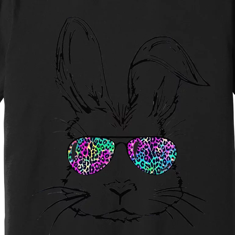 Sunglass Bunny Face Leopard Happy Easter Day Premium T-Shirt