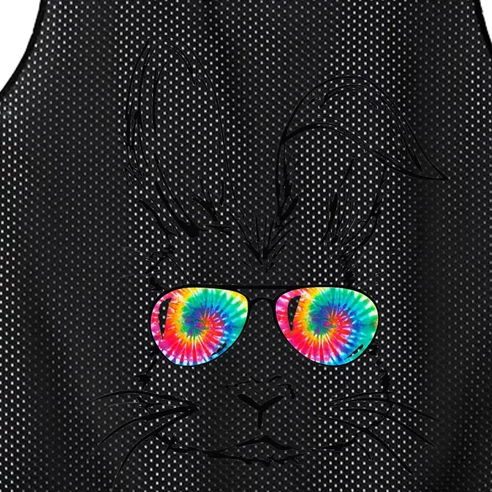 Sunglass Bunny Face Tie Dye Happy Easter Day Mesh Reversible Basketball Jersey Tank