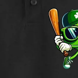 Shamrock Baseball  Funny St Patricks Day Dry Zone Grid Performance Polo