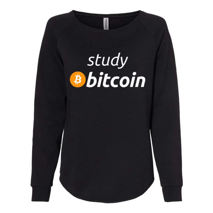 Study Bitcoin Famous Bitcoin Quote Womens California Wash Sweatshirt