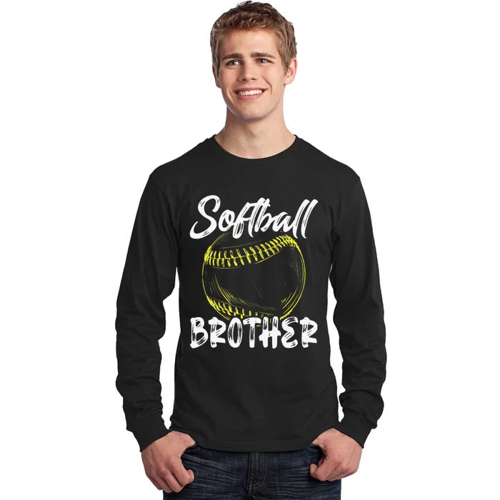 Softball Brother For Family Matching Players Fathers Day Tall Long Sleeve T-Shirt