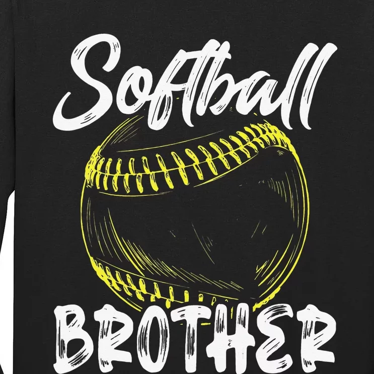 Softball Brother For Family Matching Players Fathers Day Tall Long Sleeve T-Shirt