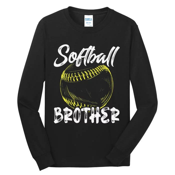 Softball Brother For Family Matching Players Fathers Day Tall Long Sleeve T-Shirt