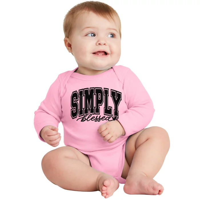 Simply Blessed Faith Christian Religious Jesus Baby Long Sleeve Bodysuit