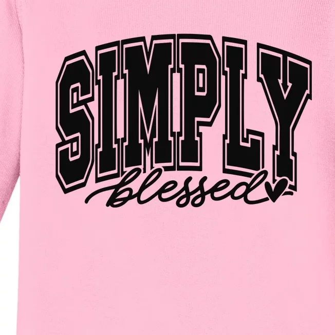 Simply Blessed Faith Christian Religious Jesus Baby Long Sleeve Bodysuit