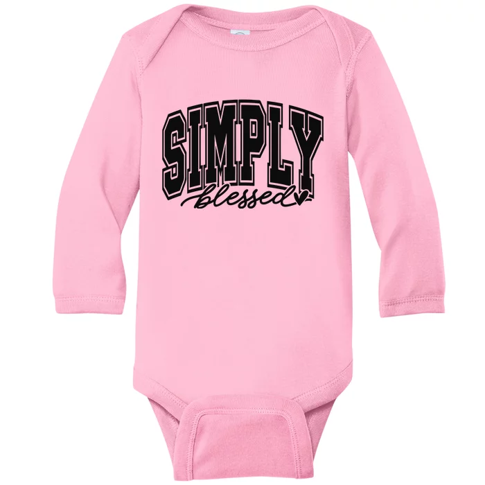 Simply Blessed Faith Christian Religious Jesus Baby Long Sleeve Bodysuit