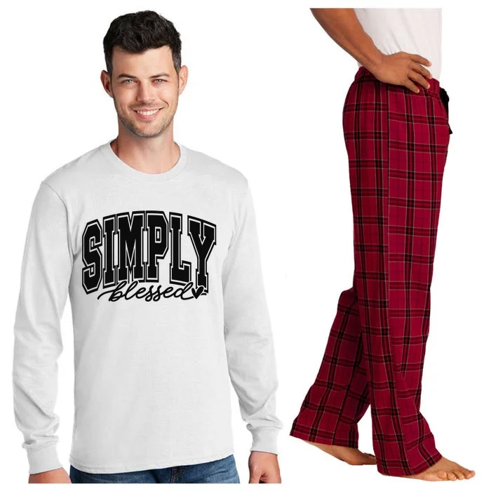 Simply Blessed Faith Christian Religious Jesus Long Sleeve Pajama Set