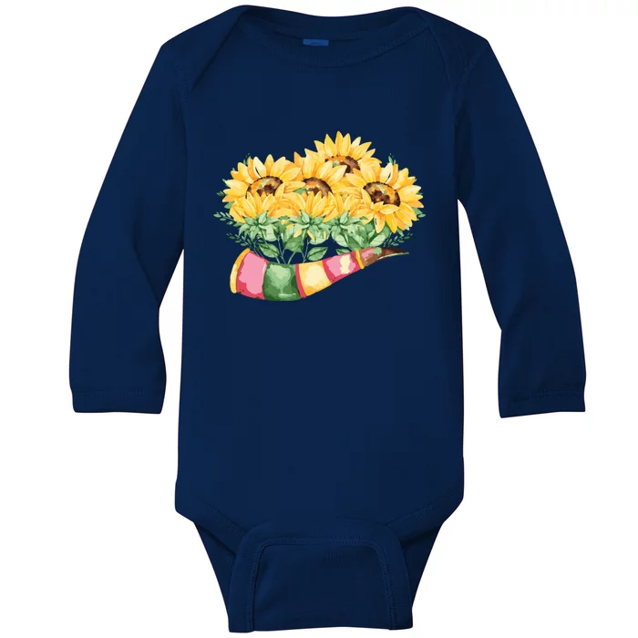 Sunflower Bunch Flower Beautiful Fragrance Funny Gift Baby Long Sleeve Bodysuit