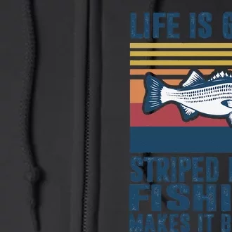 Striped Bass Fishing Gifts Saltwater Fish Striped Bass Full Zip Hoodie