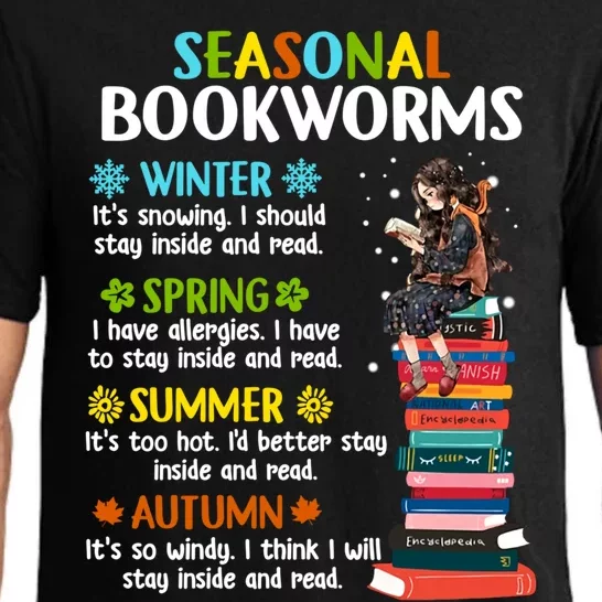 Seasonal Bookworms Funny Gift Pajama Set