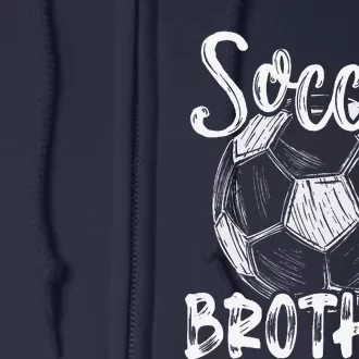 Soccer Brother Family Matching Team Player Soccer Ball Full Zip Hoodie