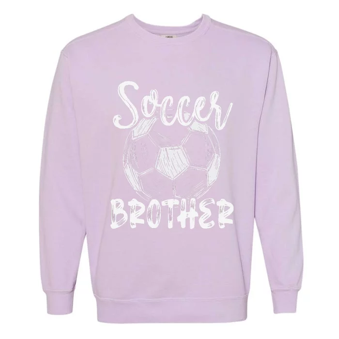 Soccer Brother Family Matching Team Player Soccer Ball Garment-Dyed Sweatshirt