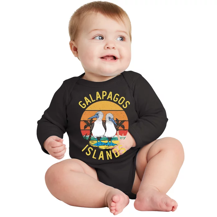 Seabirds Blue Footed Booby Bird Galapagos Island Baby Long Sleeve Bodysuit