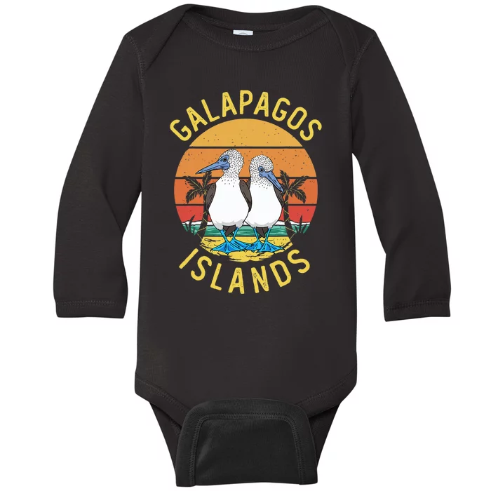 Seabirds Blue Footed Booby Bird Galapagos Island Baby Long Sleeve Bodysuit