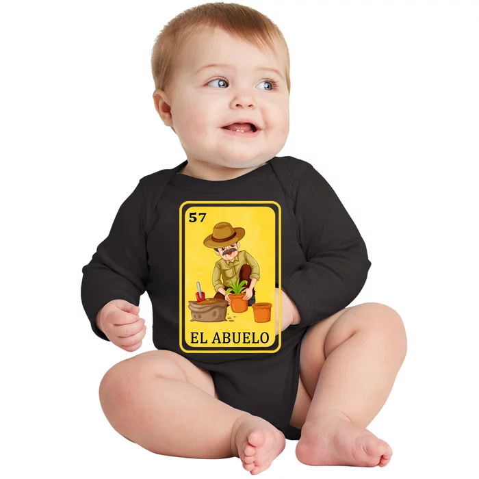 Spanishmexican Bingo Funny Gifts El Abuelo Baby Long Sleeve Bodysuit