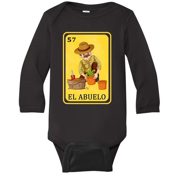 Spanishmexican Bingo Funny Gifts El Abuelo Baby Long Sleeve Bodysuit